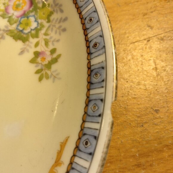Meito China Cecil Saucer Blue Yellow Floral Vintage Distressed Japan Craft lot 3 - Picture 9 of 13
